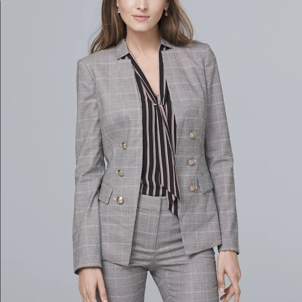 White House Black Market glen plaid blazer